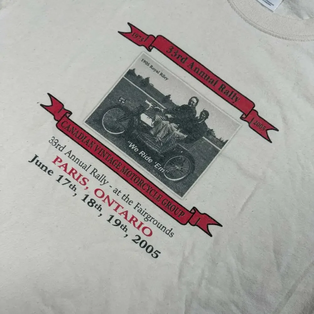 Gildan Mens 2005 Canadian Vintage Motorcycle Group 33rd Annual Rally T-Shirt - Picture 4 of 6